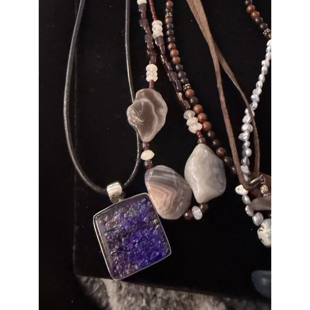 Sterling Silver Jewelry Lot 925 Not Scrap Necklaces Pin Ring Pendant 93 Grams - Picture 5 of 9